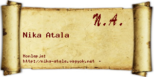 Nika Atala névjegykártya